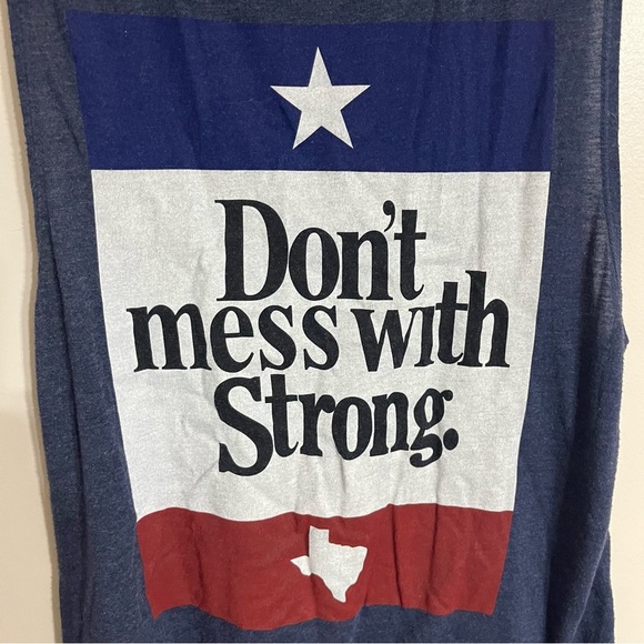 Men’s Don’t Mess With Texas Strong Muscle Shirt Tank Top Blue Size Medium - Picture 2 of 7